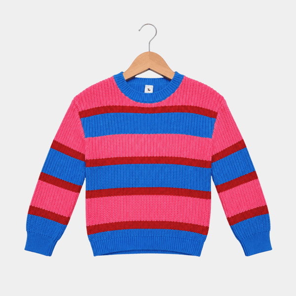 Girls Blue Multi Knit Jumper from You Know Who's