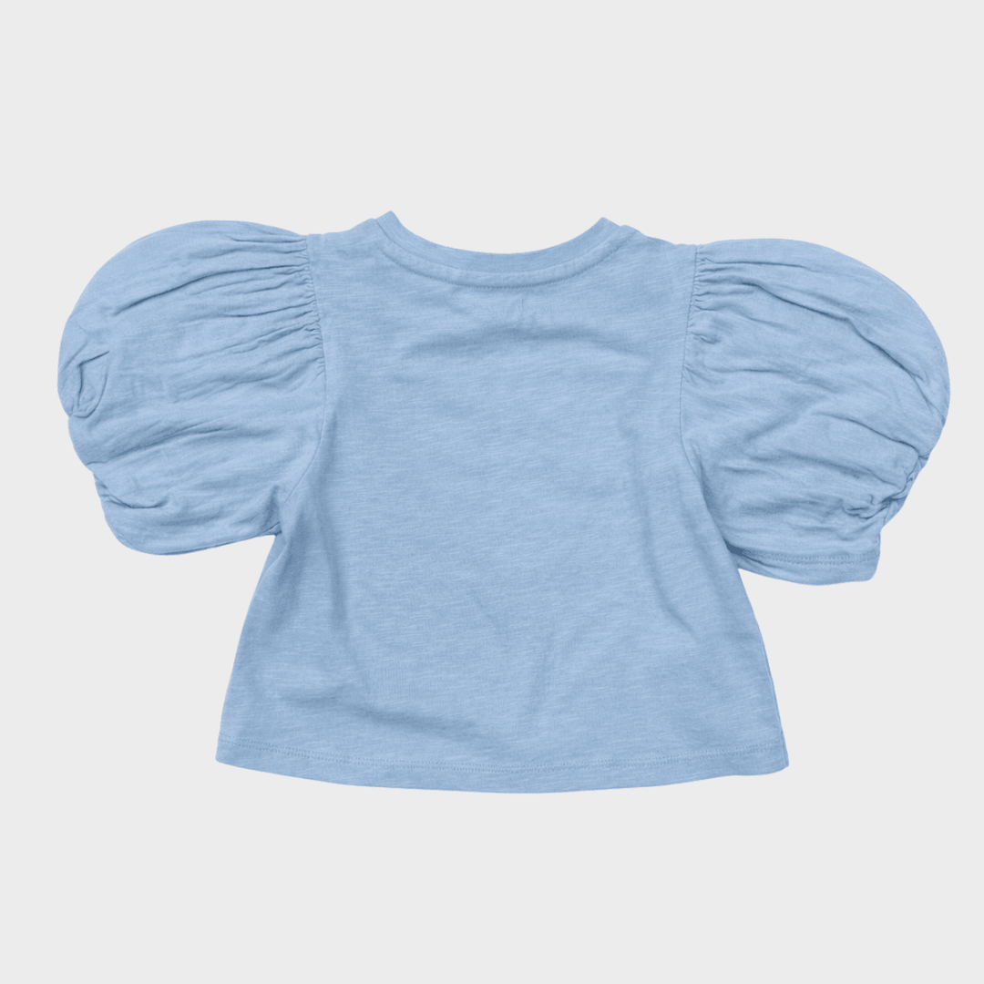 Girls Blue Puff Sleeve Top (3Y - 13Y) from You Know Who's
