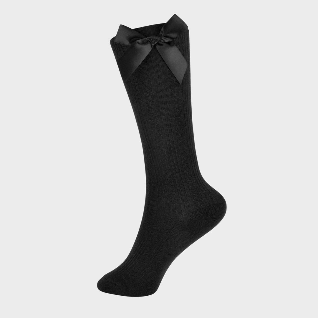 Girls Cable Knit Knee High Socks Black from You Know Who's