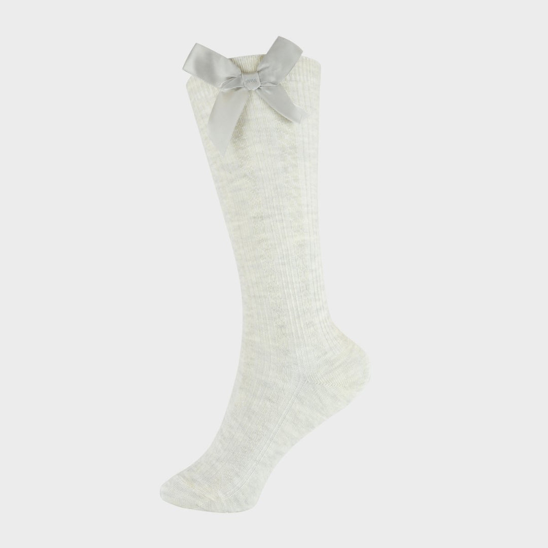 Girls Cable Knit Knee High Socks Grey from You Know Who's