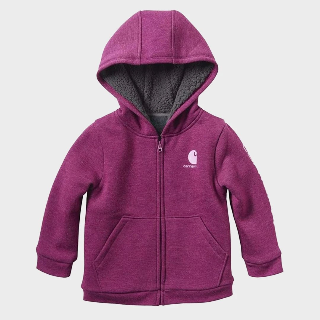 Girls Carhartt Purple Logo Full Zip Lined Hoodie from You Know Who's