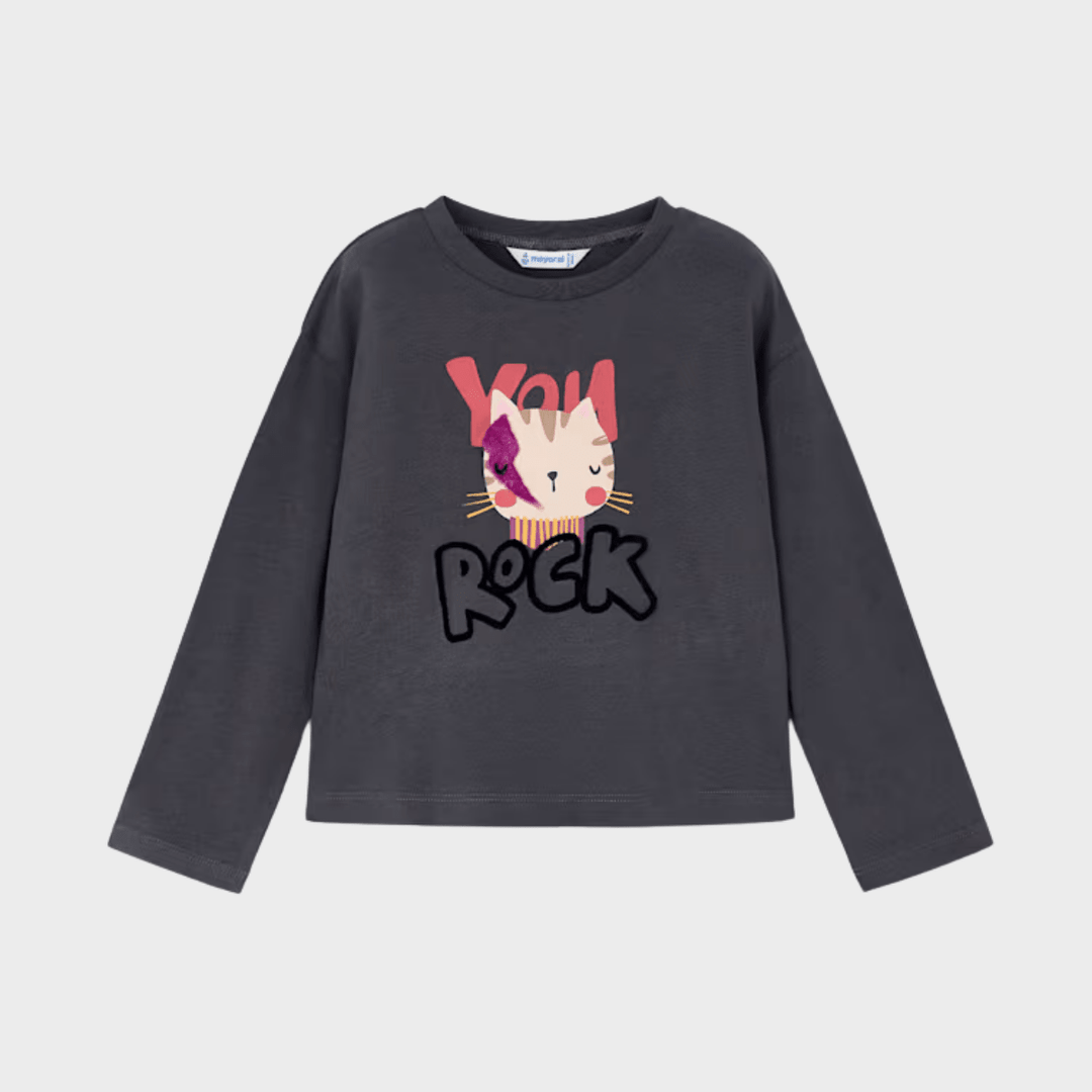 Girls Cat Printed Top (2Y - 10Y) from You Know Who's
