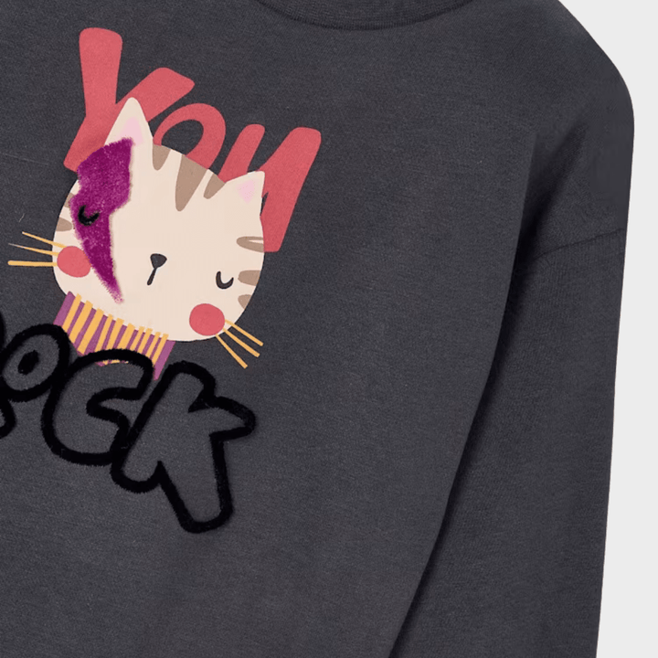 Girls Cat Printed Top (2Y - 10Y) from You Know Who's