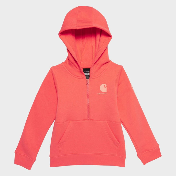 Girls Coral Carhartt 1/4 Zip Hoodie from You Know Who's