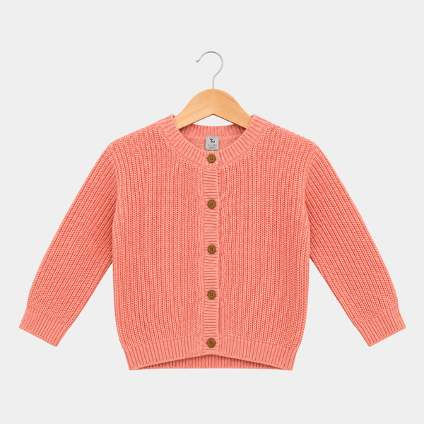 Girls Coral Knitted Cardigan from You Know Who's