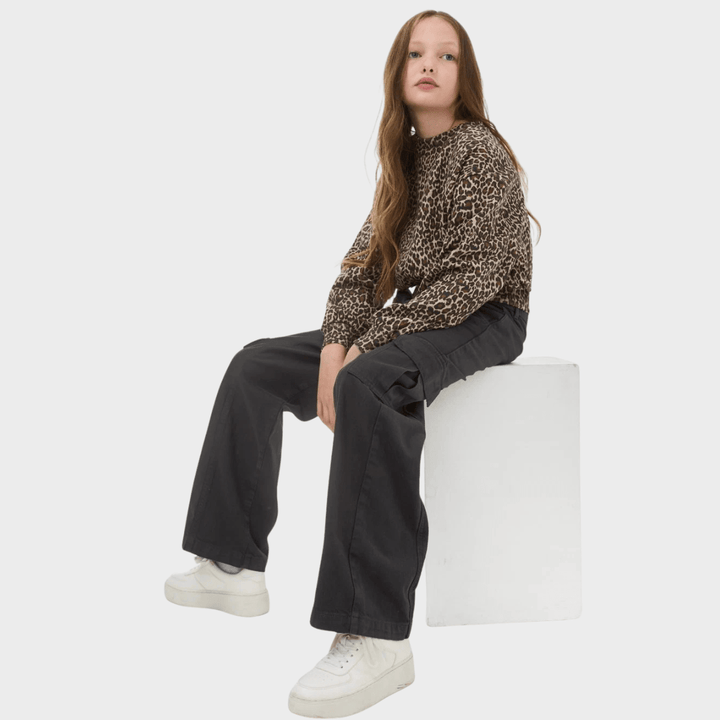 Girls Cotton Carbon Wide Leg Cargo Pants (6 - 16Y) from You Know Who's