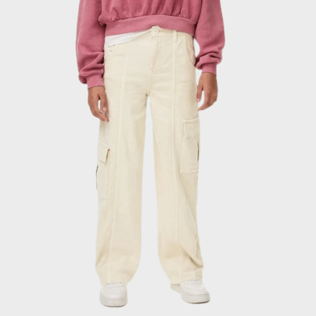 Girls Cotton Ecru Wide Leg Cargo Pants (6 - 16Y) from You Know Who's