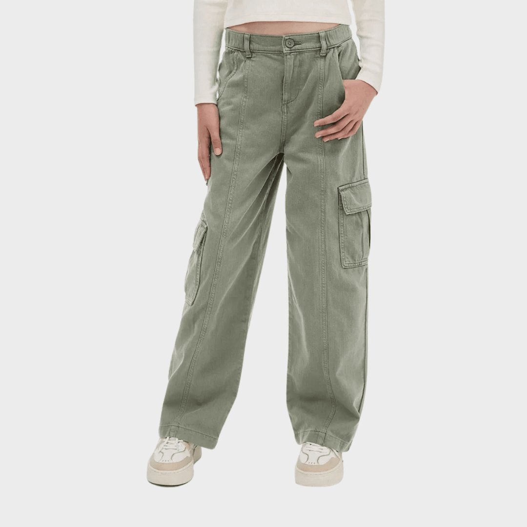 Girls Cotton Khaki Wide Leg Cargo Pants (6 - 16Y) from You Know Who's
