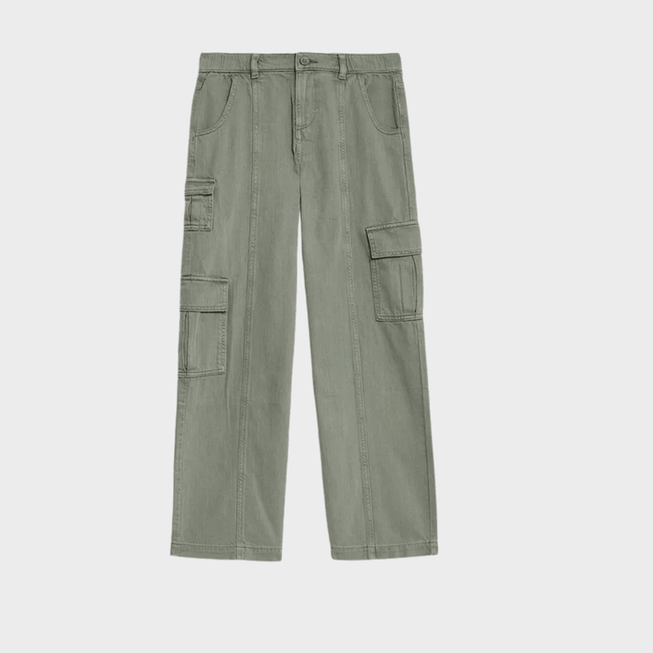 Girls Cotton Khaki Wide Leg Cargo Pants (6 - 16Y) from You Know Who's