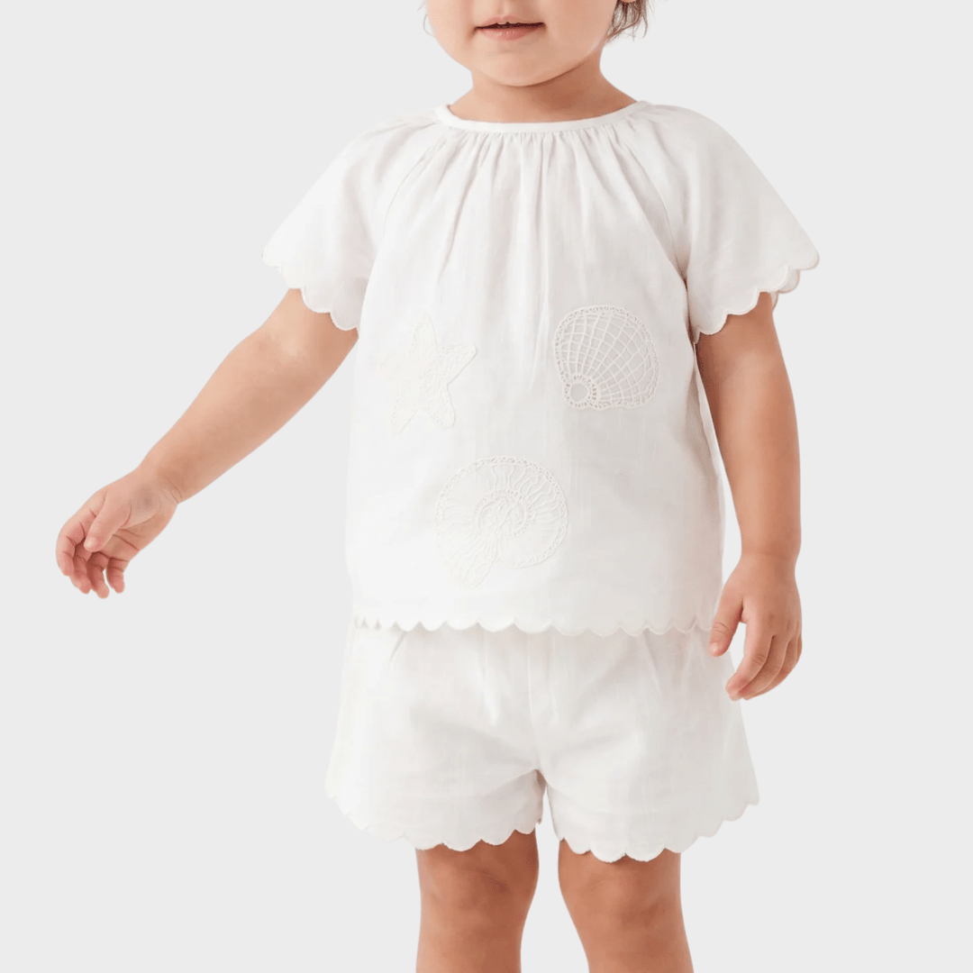 Girls Cotton Shell Embellished Set from You Know Who's