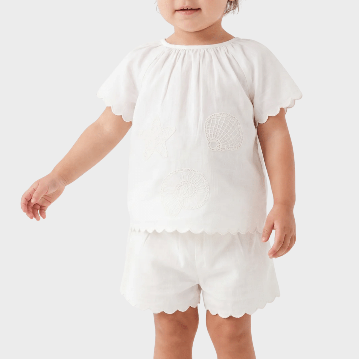 Girls Cotton Shell Embellished Set from You Know Who's