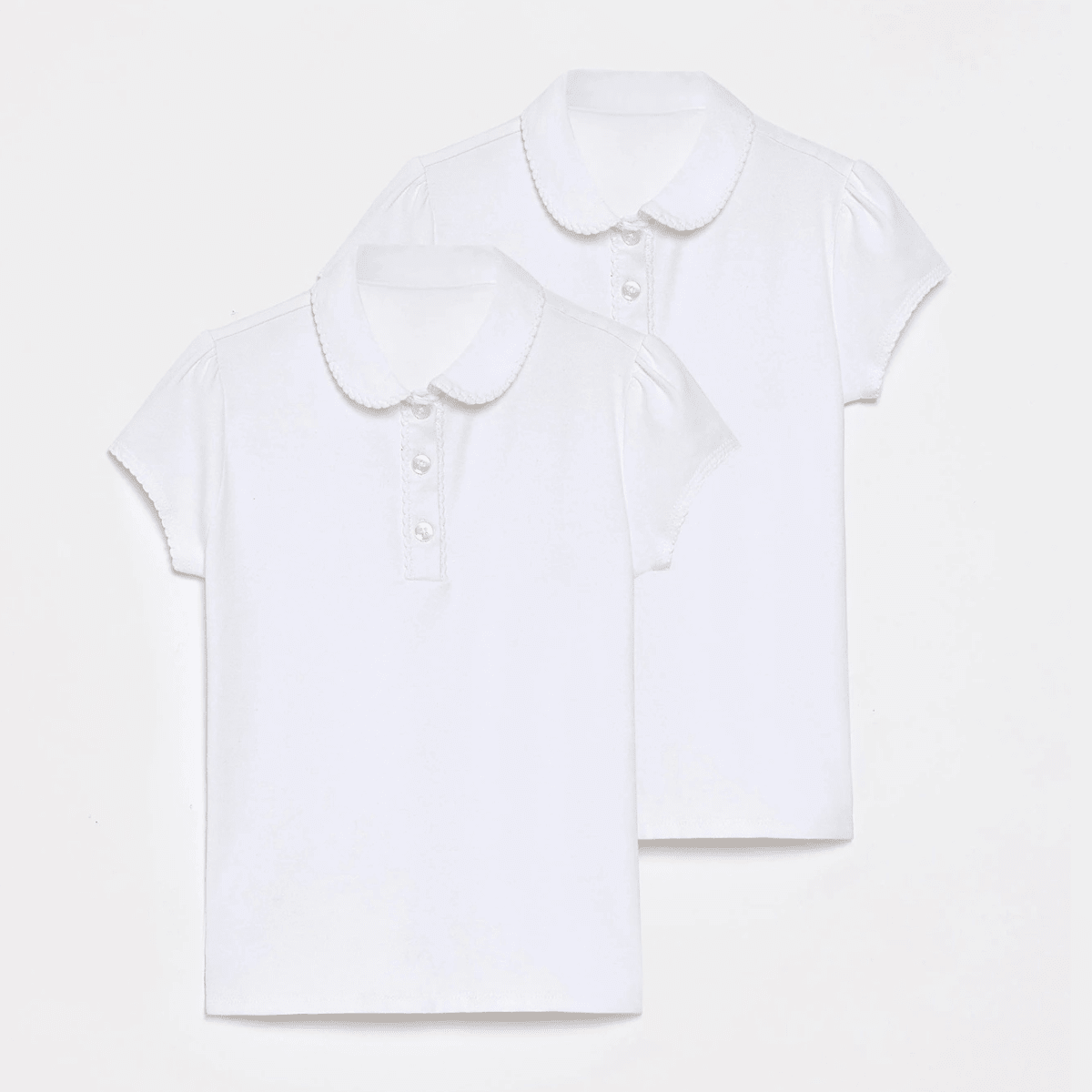 Girls Cotton Stretch 2pk School Polo Top from You Know Who's