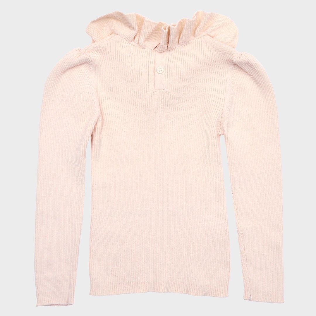 Girls Cream Frill Neck Jumper from You Know Who's