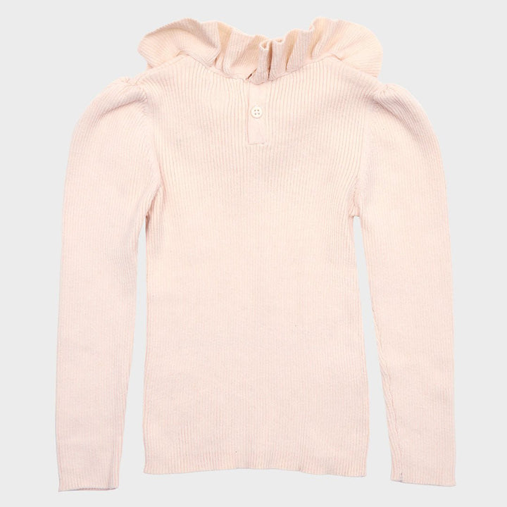 Girls Cream Frill Neck Jumper from You Know Who's