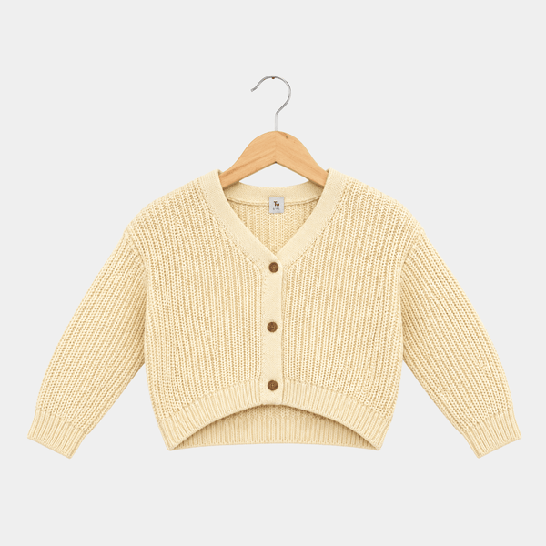 Girls Cream Knitted Cardigan from You Know Who's