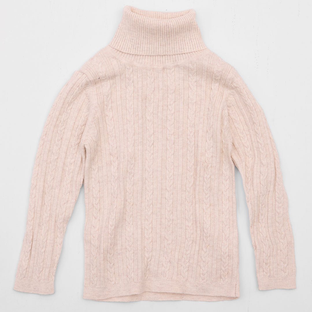 Girls Cream Knitted Polo from You Know Who's