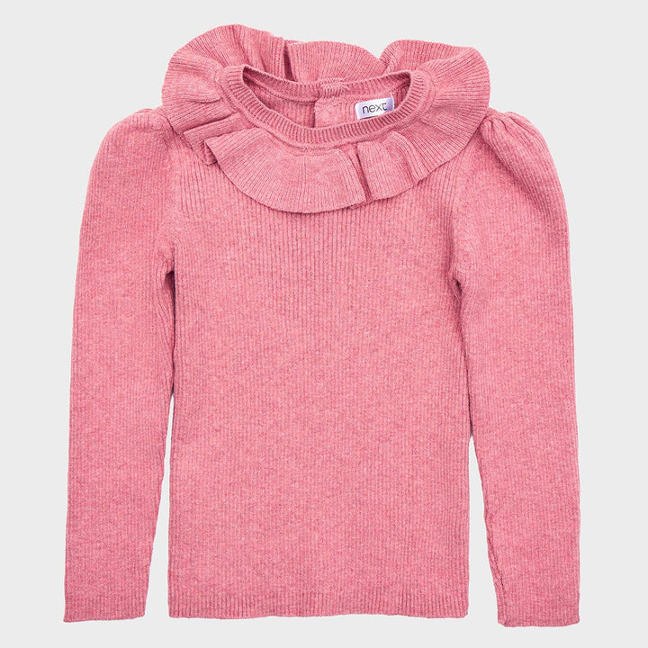 Girls Dusty Pink Frill Neck Jumper from You Know Who's