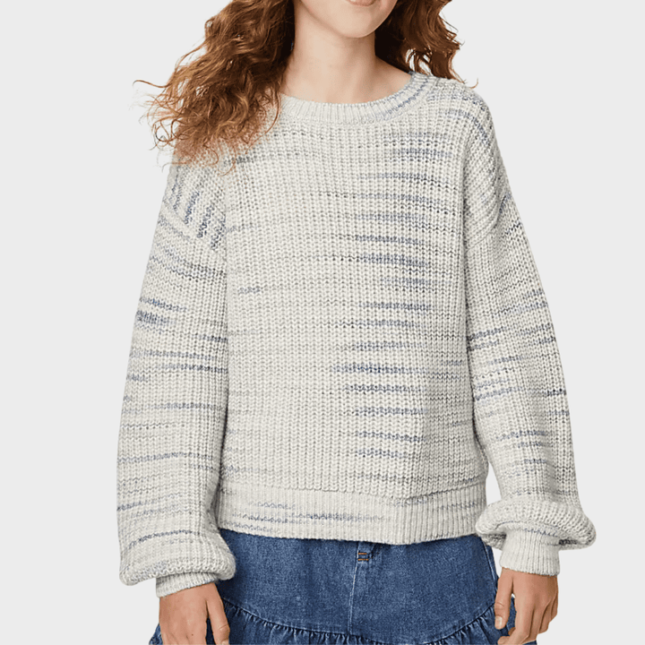 Girls Ecru Knitted Crew Jumper from You Know Who's