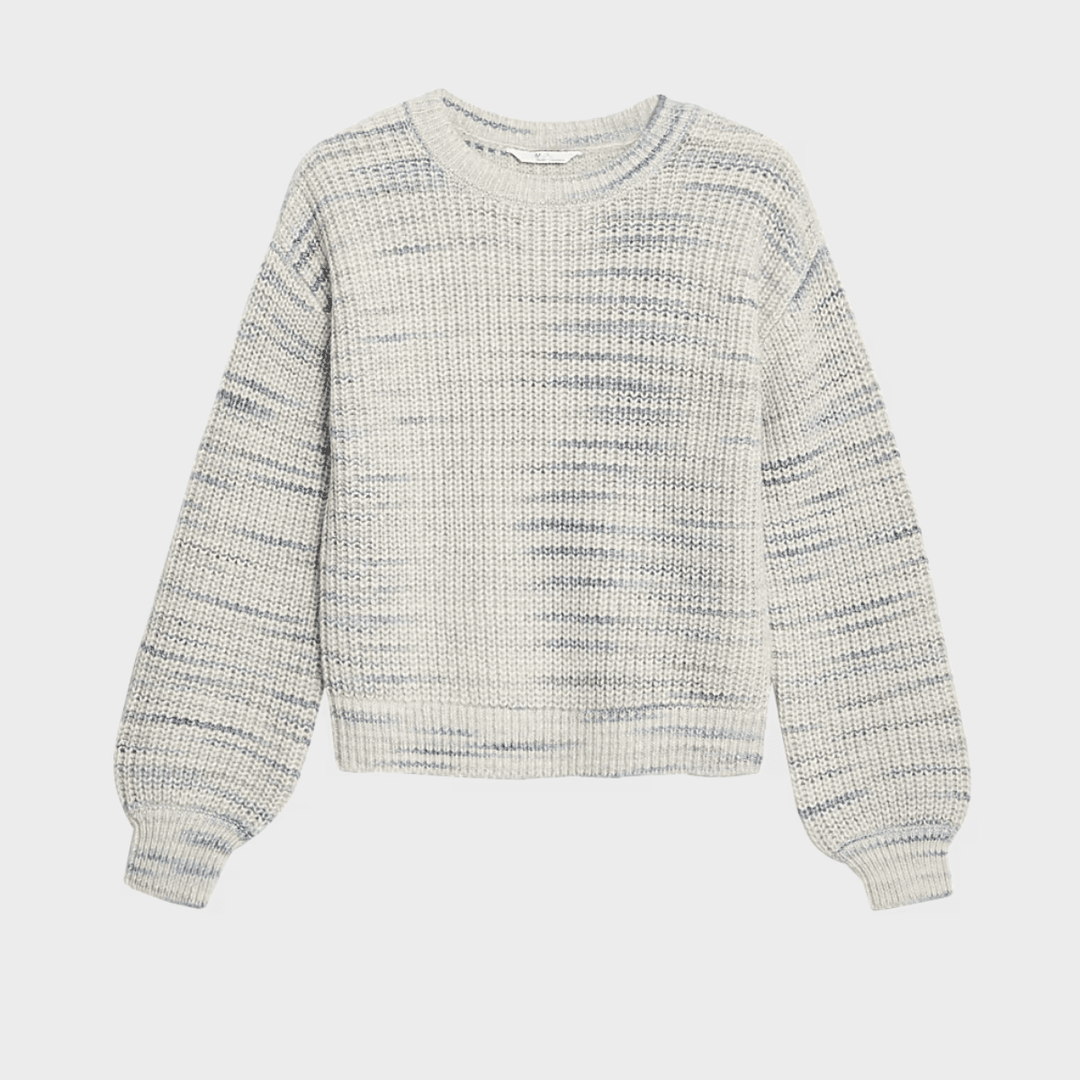 Girls Ecru Knitted Crew Jumper from You Know Who's