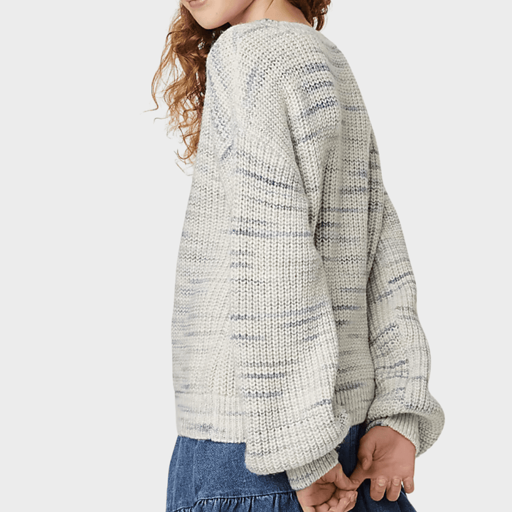 Girls Ecru Knitted Crew Jumper from You Know Who's