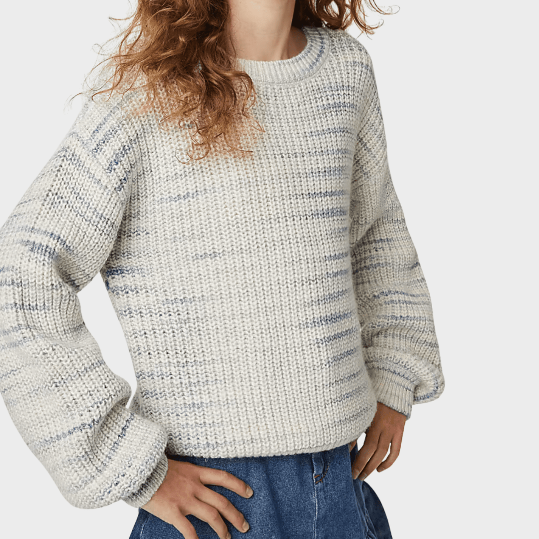 Girls Ecru Knitted Crew Jumper from You Know Who's