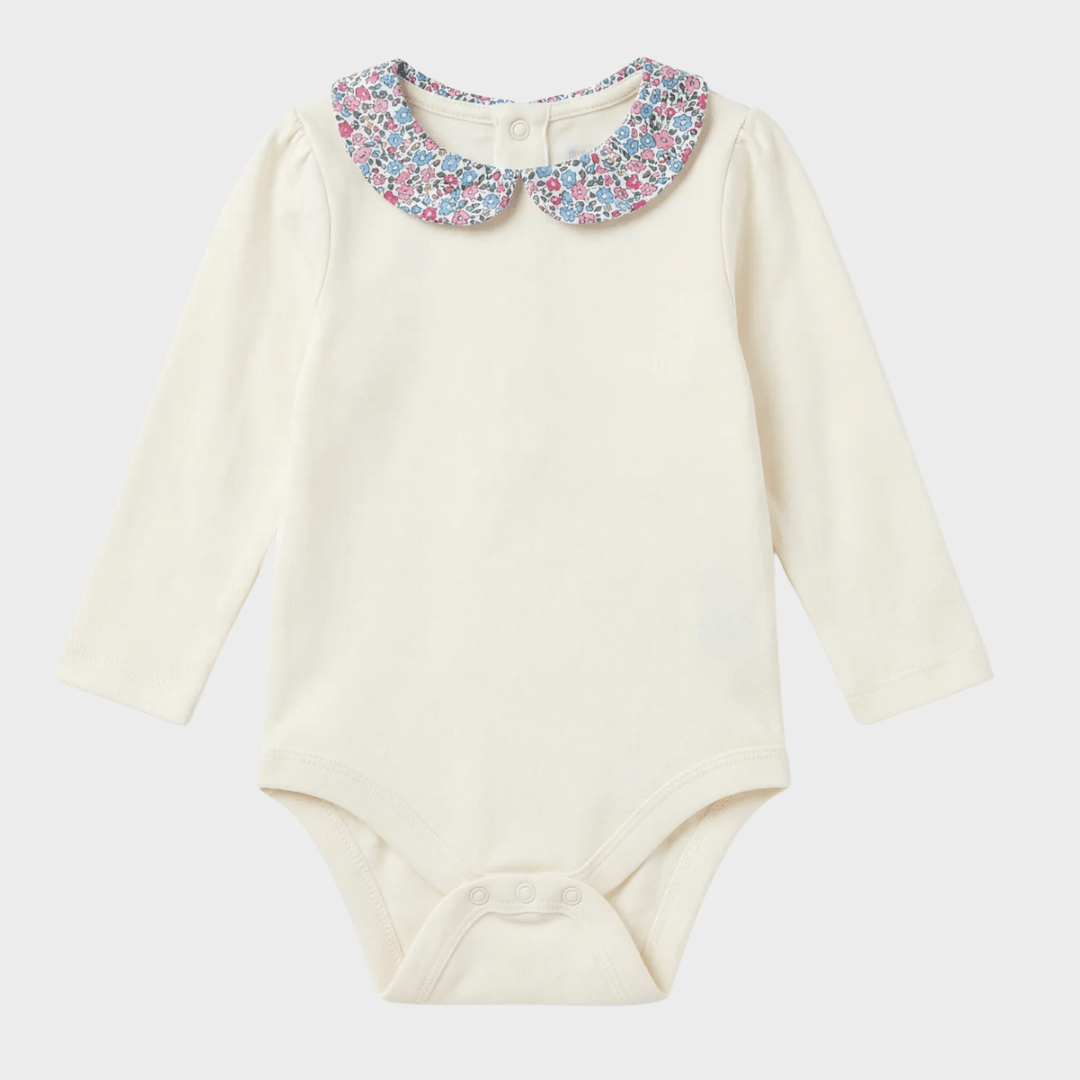 Girls Floral Collared Jojo Collar Baby Bodysuit from You Know Who's
