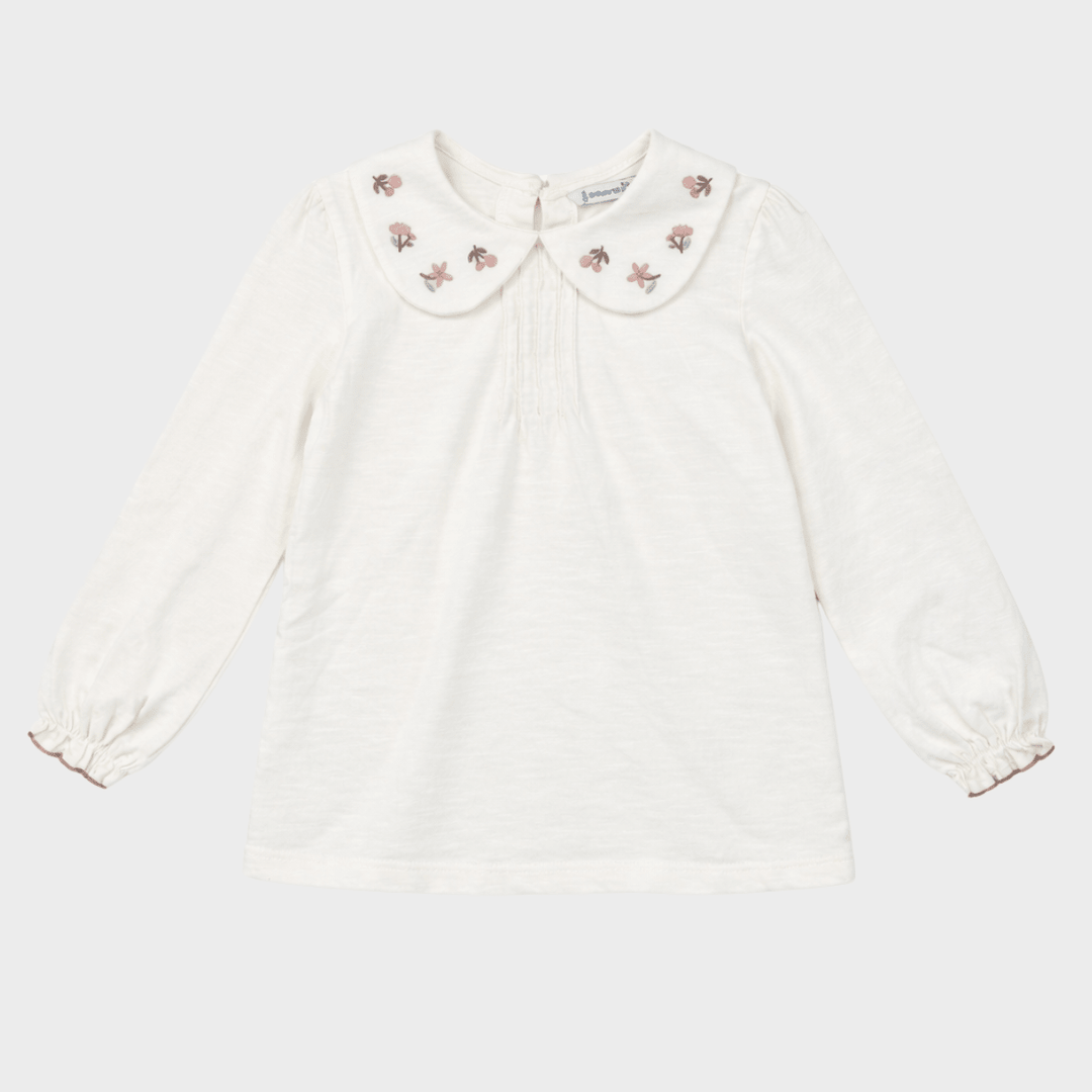 Girls Flower Emb Collar Top (6M - 4Y) from You Know Who's