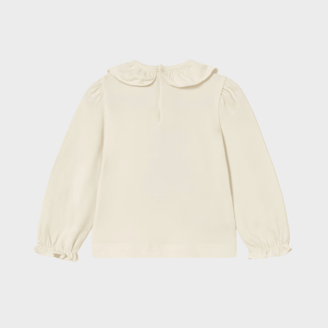 Girls Frill Neck Navy Printed Top (6M - 4Y) from You Know Who's