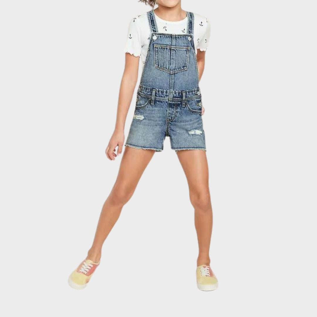 Girls Gap Ripped Denim Dungaress from You Know Who's