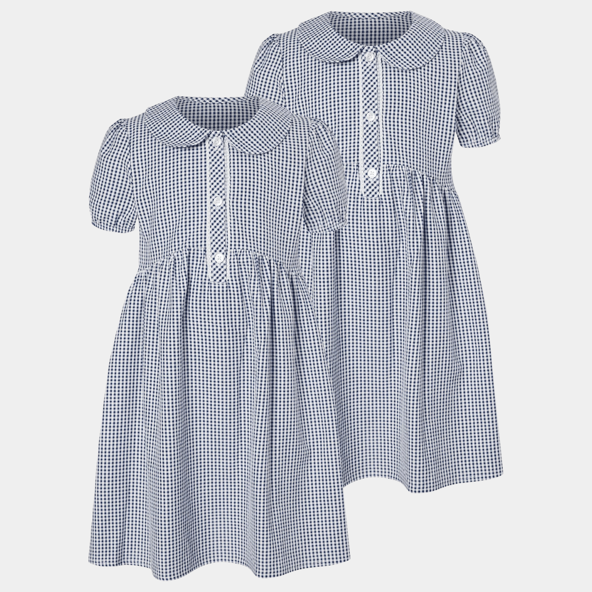 Girls Gingham Button 2pk School Dress from You Know Who's
