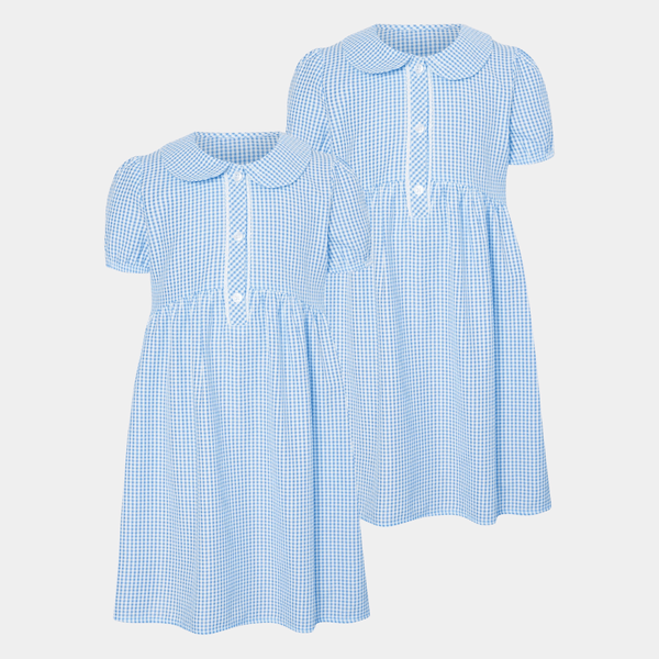 Girls Gingham Button 2pk School Dress from You Know Who's