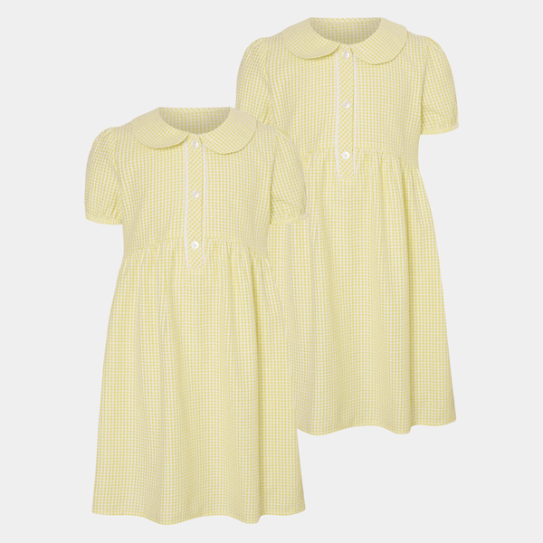 Girls Gingham Button 2pk School Dress from You Know Who's