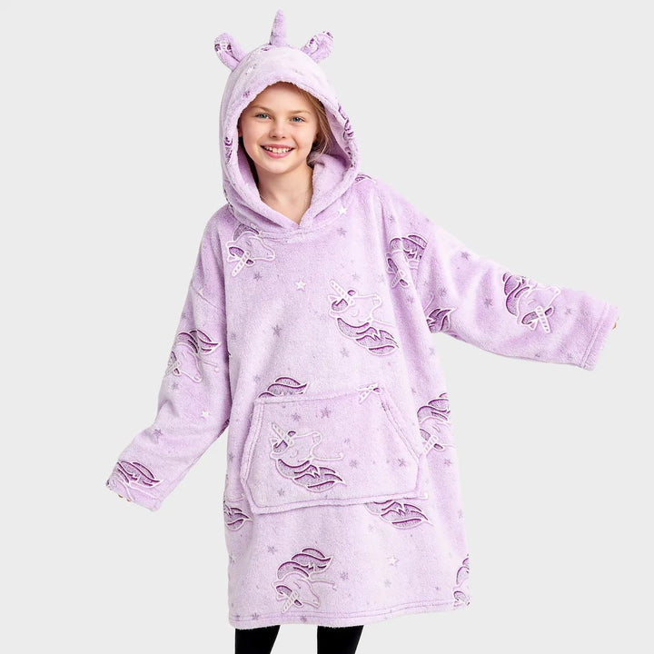 Girls Glow - in - the - dark Unicorn Hooded Blanket from You Know Who's