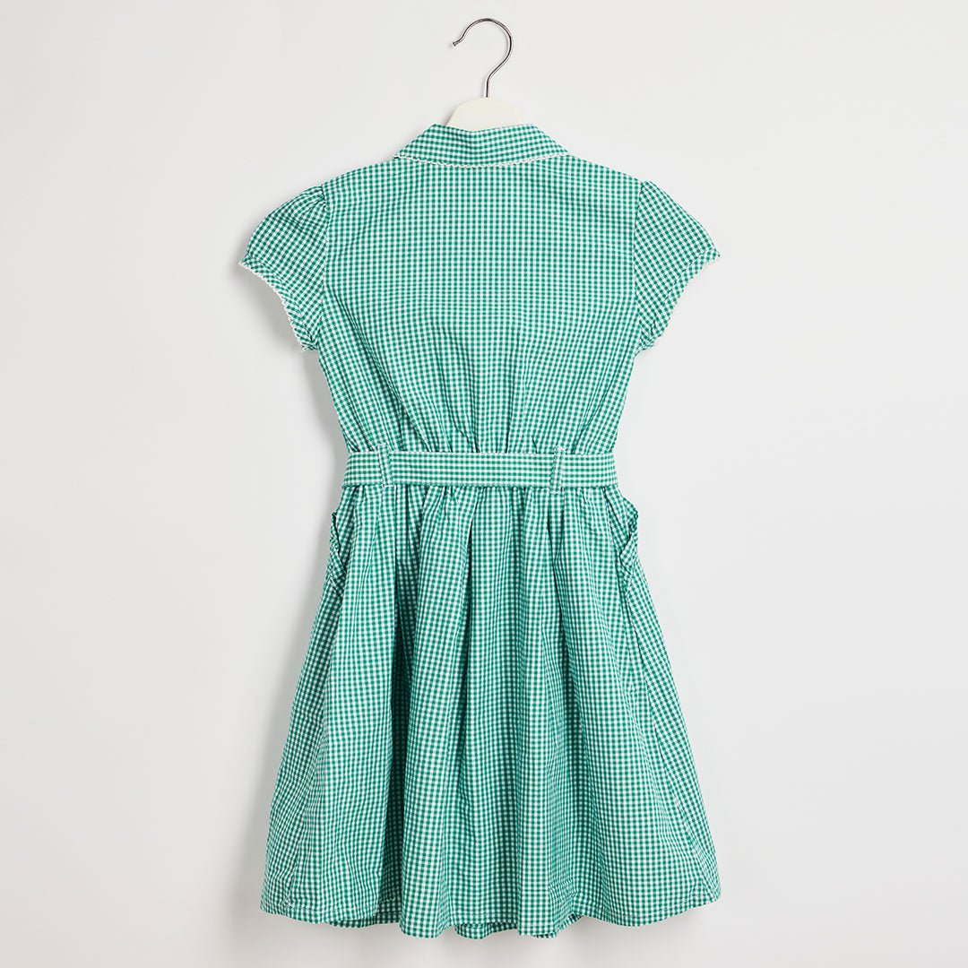 Girls Green Gingham School Dress from You Know Who's