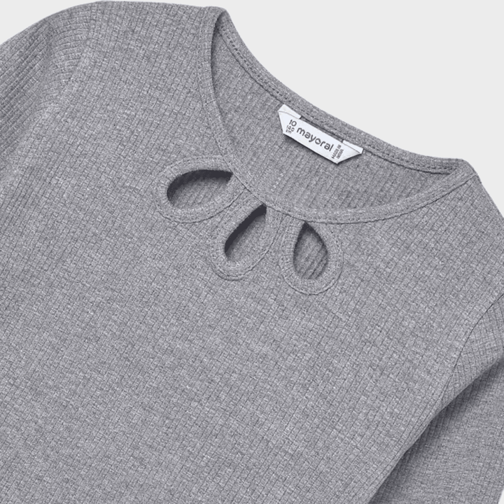 Girls Grey Cut Out Ribbed Top (8 - 16Y) from You Know Who's
