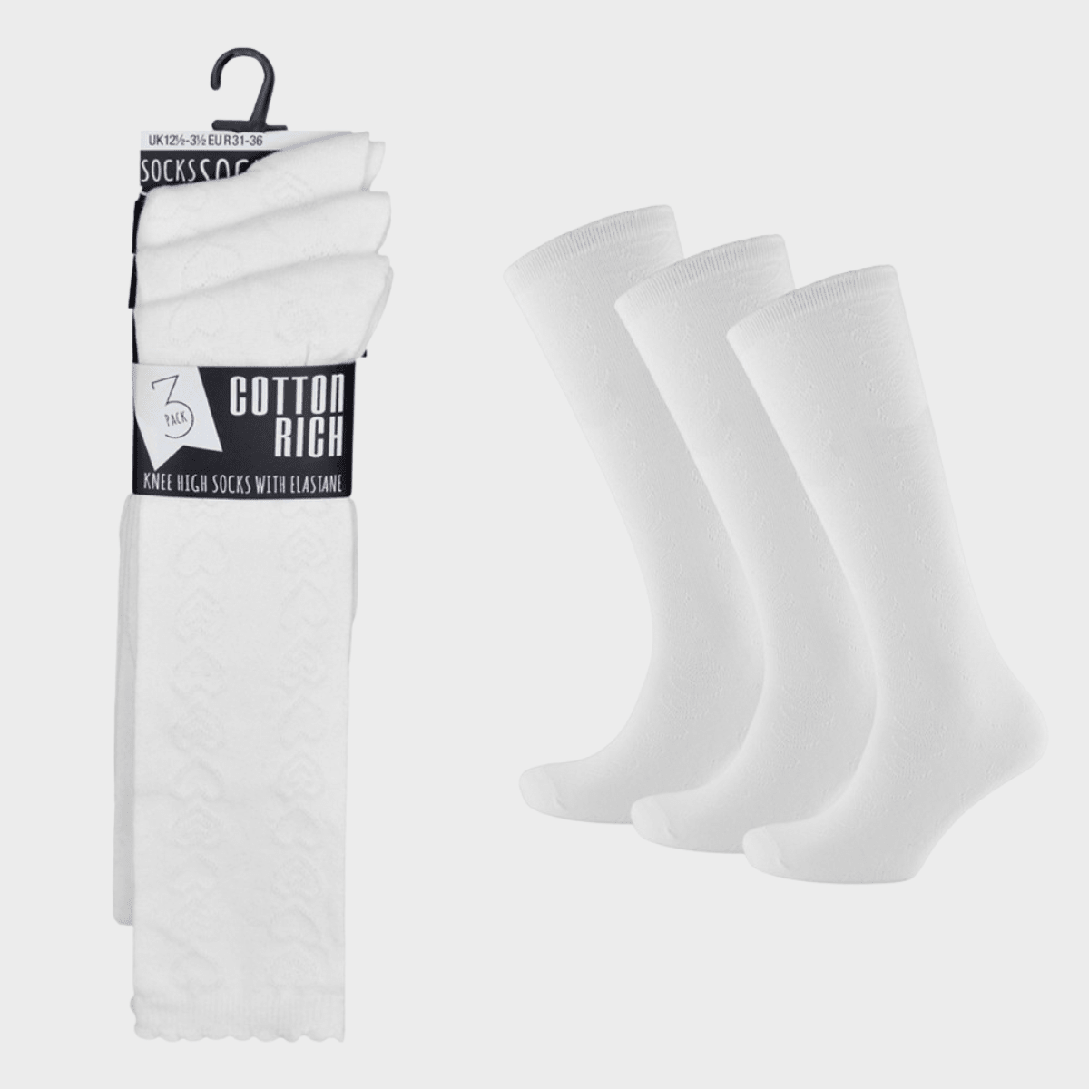 Heart 3pk Knee High Sock