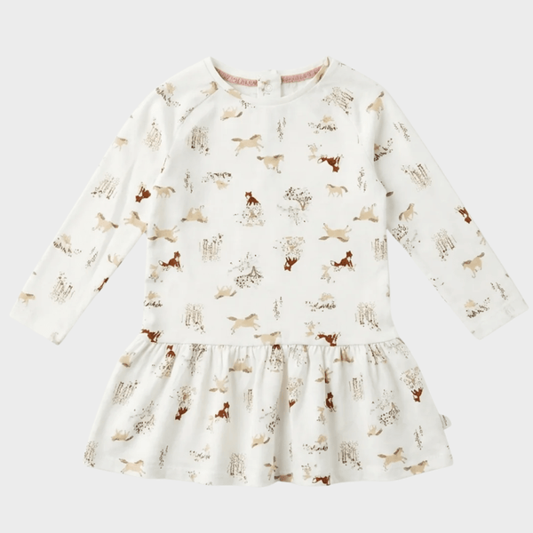 Girls Horse And Fox Long Sleeve Dress (6M - 7Y) from You Know Who's