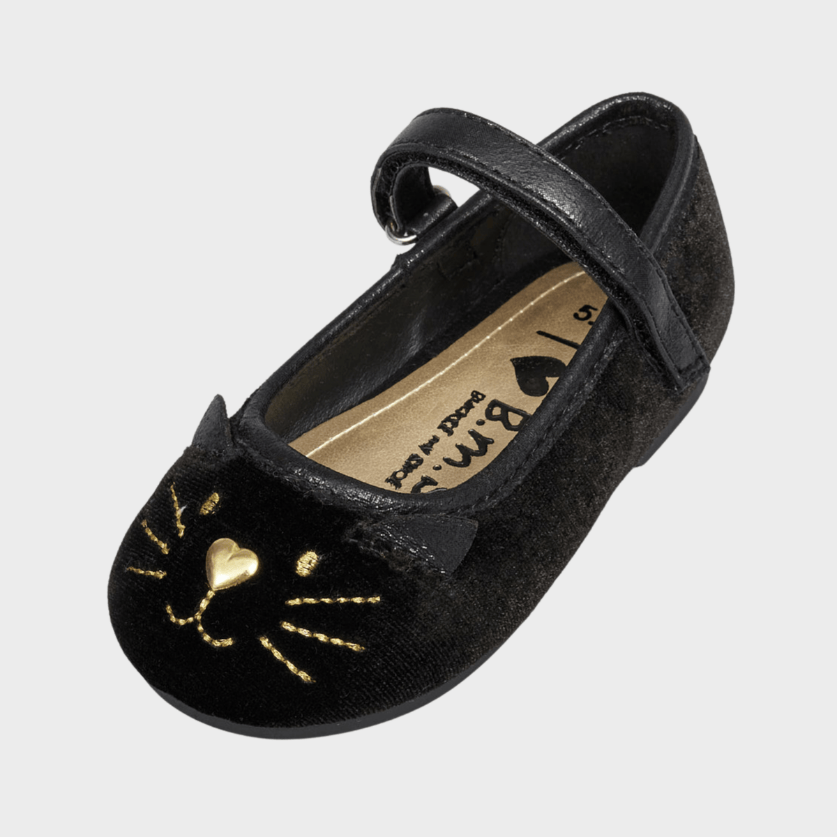 Girls Kitty Bar Shoe Black from You Know Who's