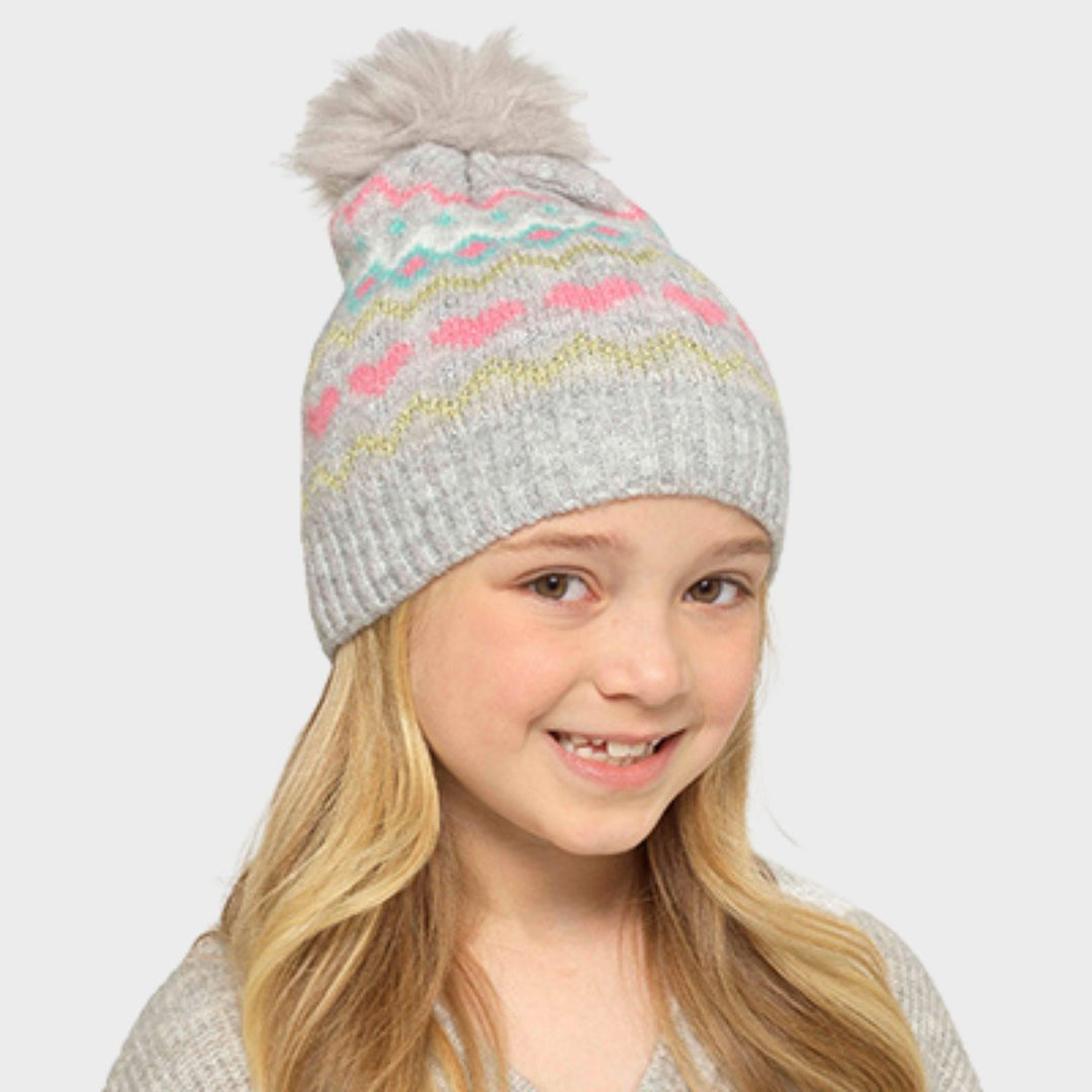 Girls Knitted Hat with Pom Pom from You Know Who's