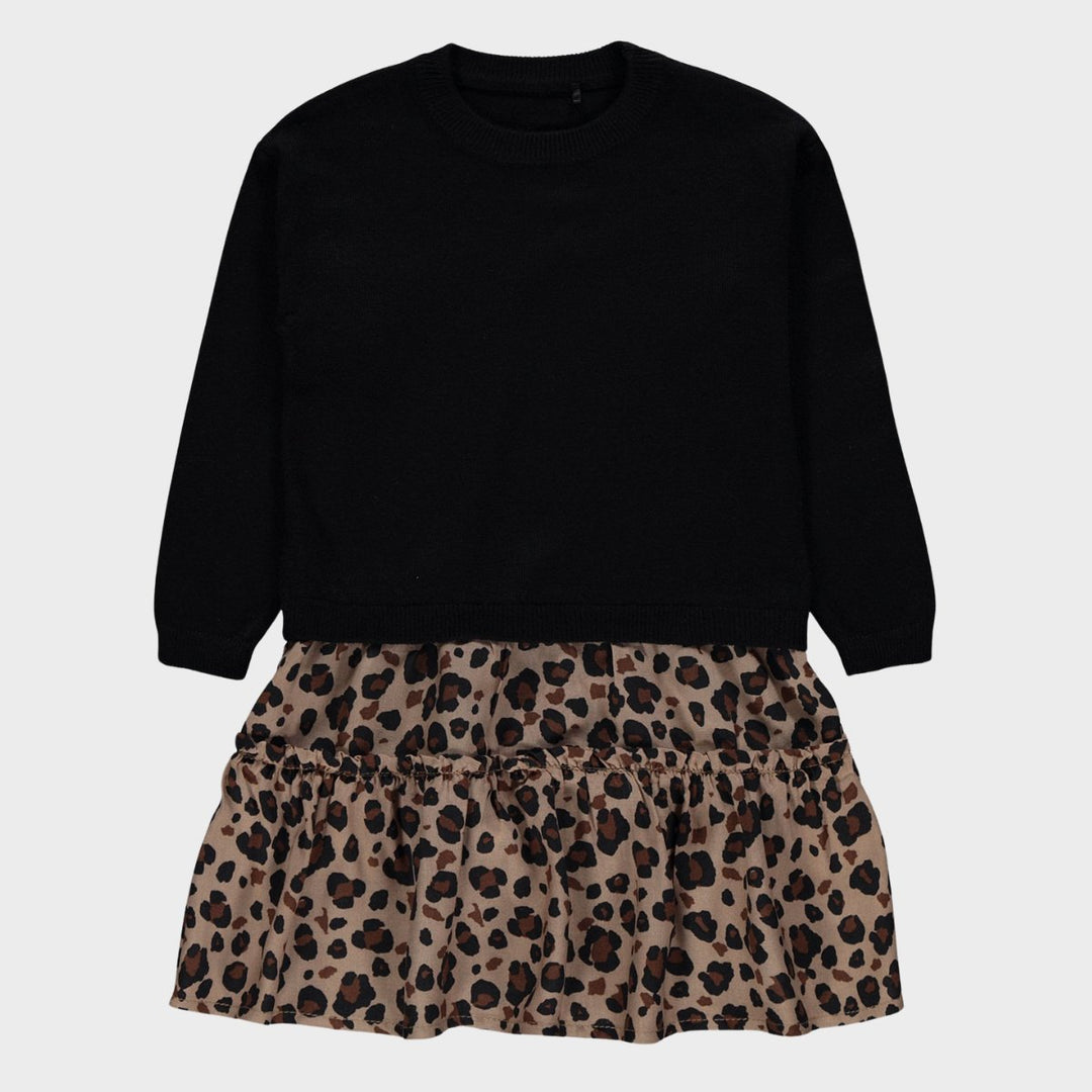 Girls Leopard Print 2 in 1 Jumper Skirt from You Know Who's