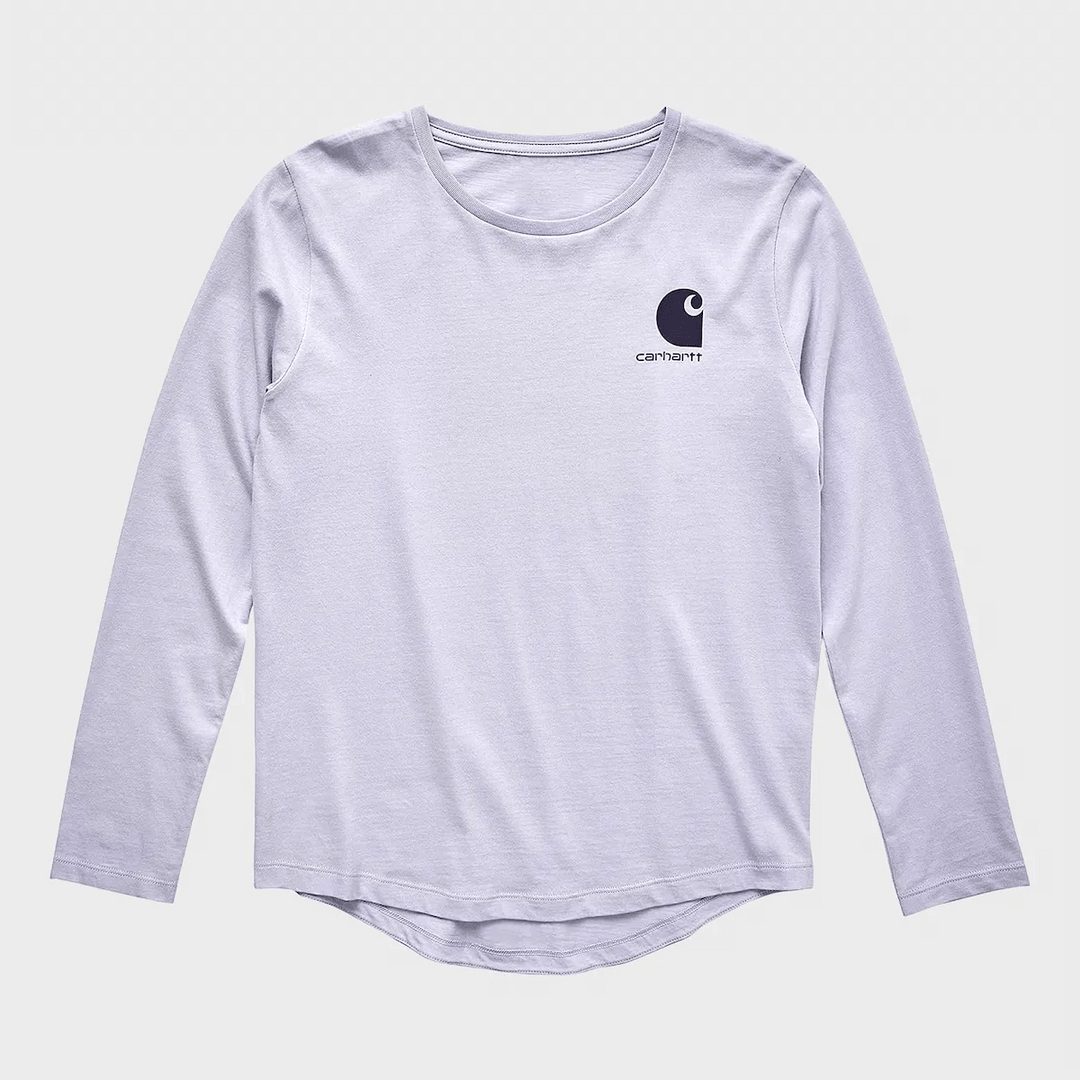 Girls Lilac Long Sleeve Carhartt Logo Top from You Know Who's