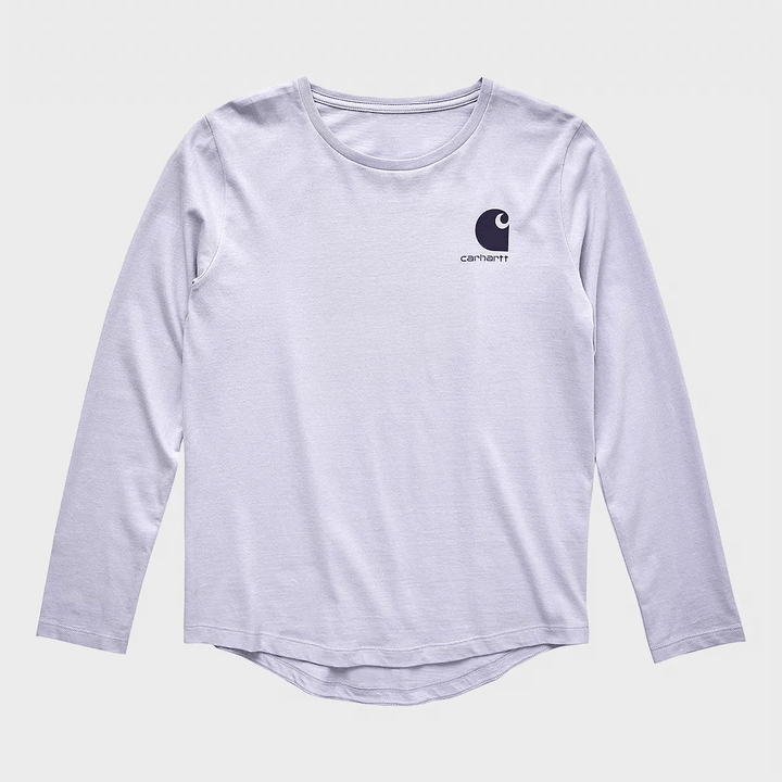 Girls Lilac Long Sleeve Carhartt Logo Top from You Know Who's