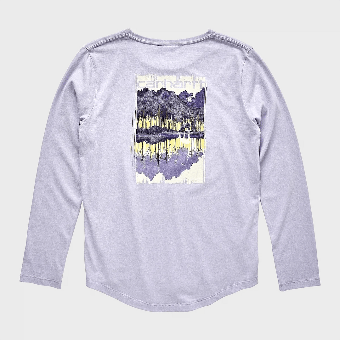 Girls Lilac Long Sleeve Carhartt Logo Top from You Know Who's