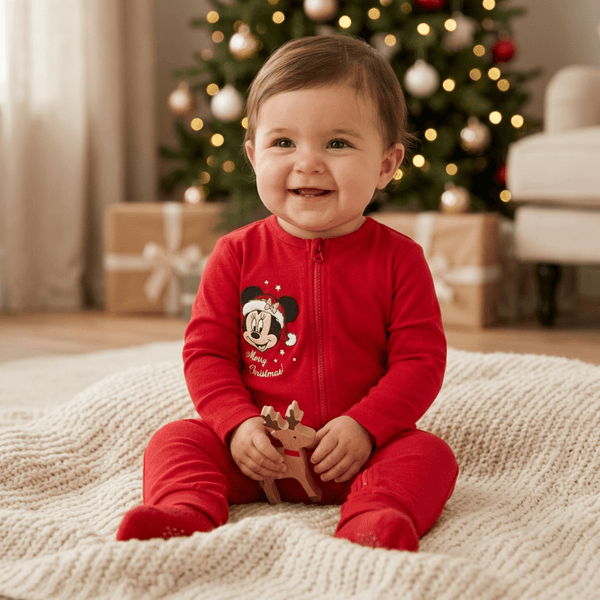 Girls Minnie Mouse Christmas Sleepsuit from You Know Who's