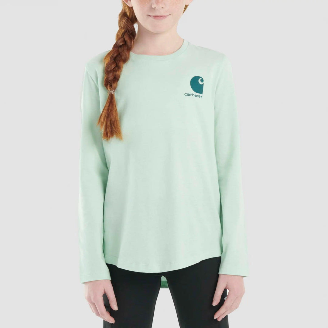 Girls Mint Long Sleeve Carhartt Logo Top from You Know Who's