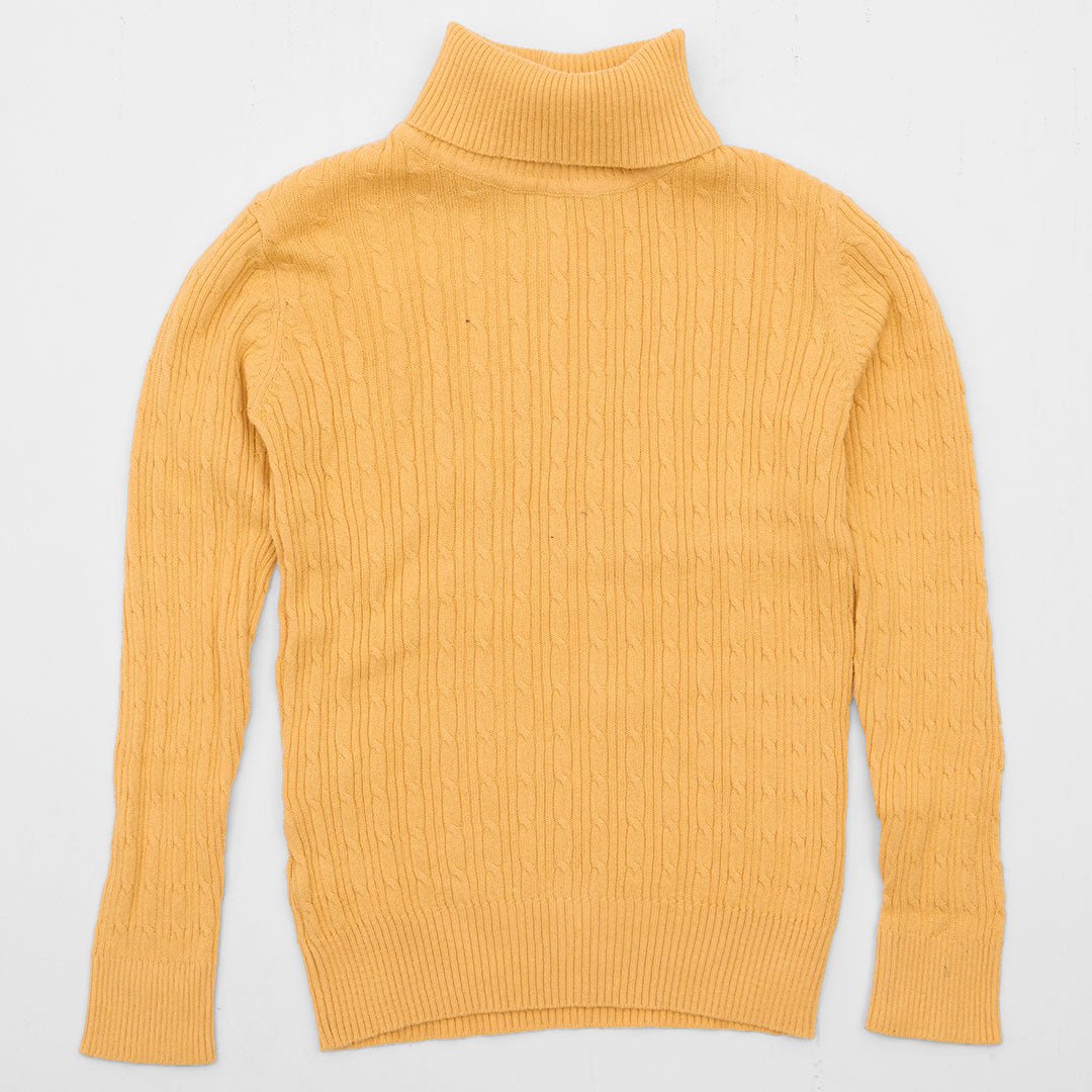 Girls Mustard Knitted Polo from You Know Who's