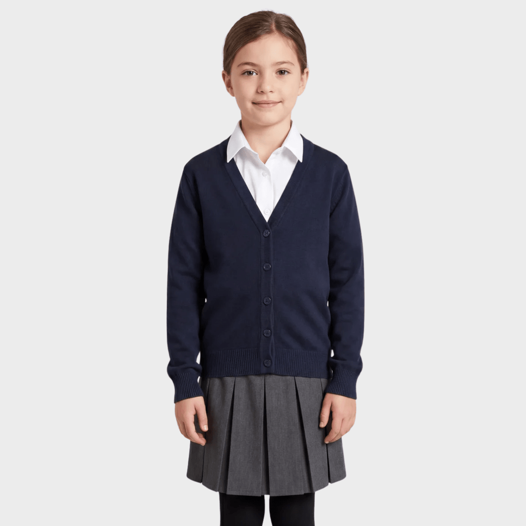 Girls Navy School Cardigan from You Know Who's