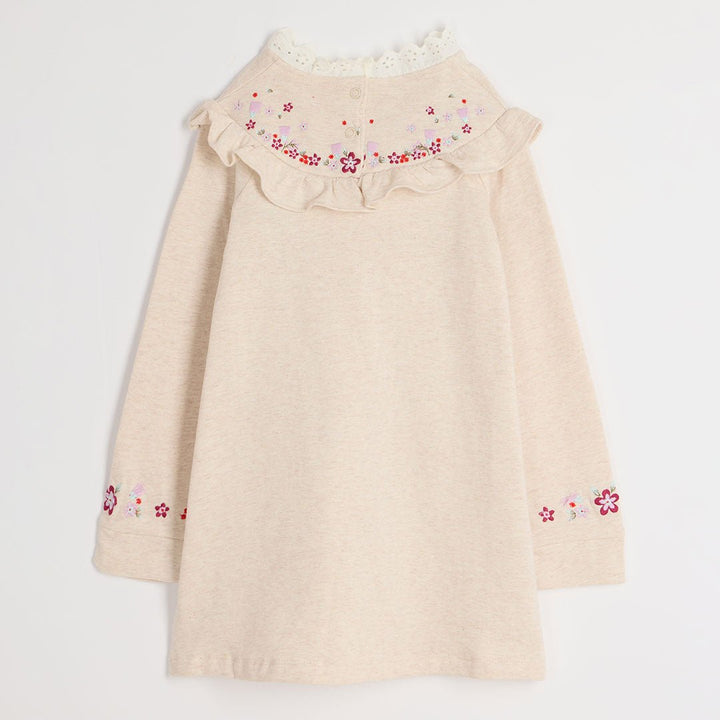 Girls Oatmeal Floral Long Sleeve Dress from You Know Who's