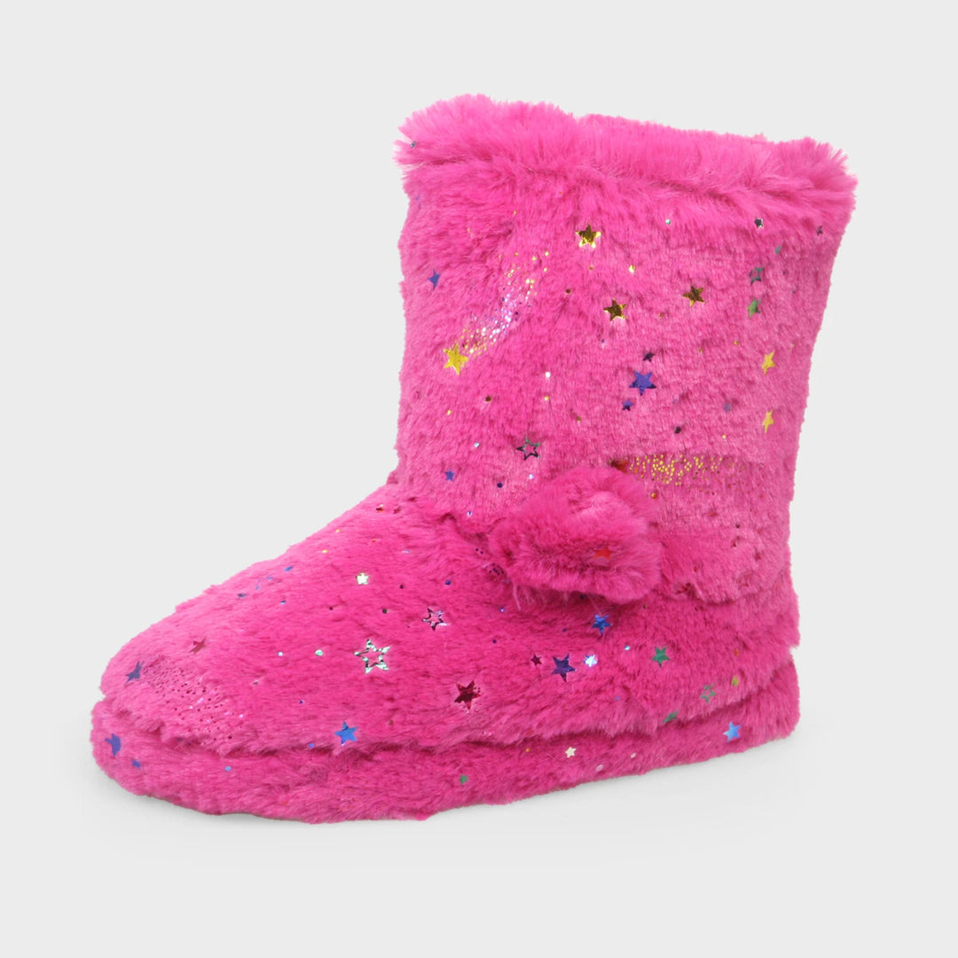 Girls Pink Bootie Slippers from You Know Who's