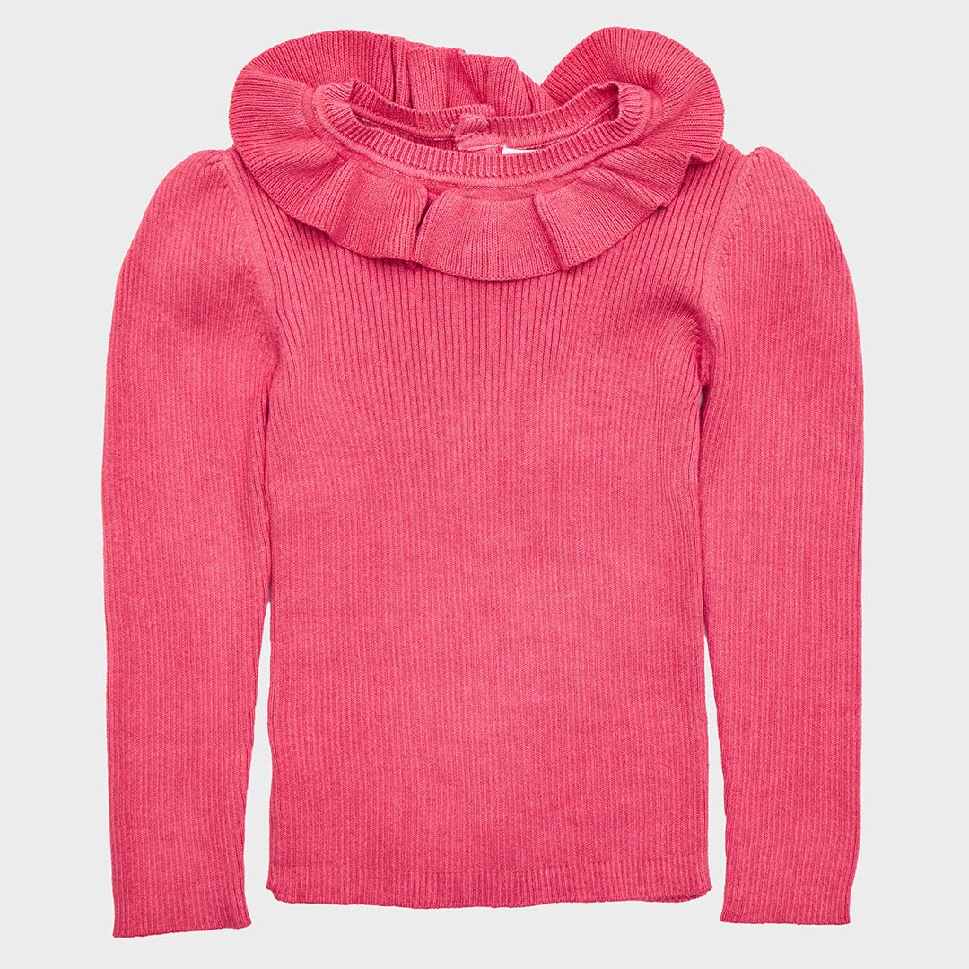 Girls Pink Frill Neck Jumper from You Know Who's